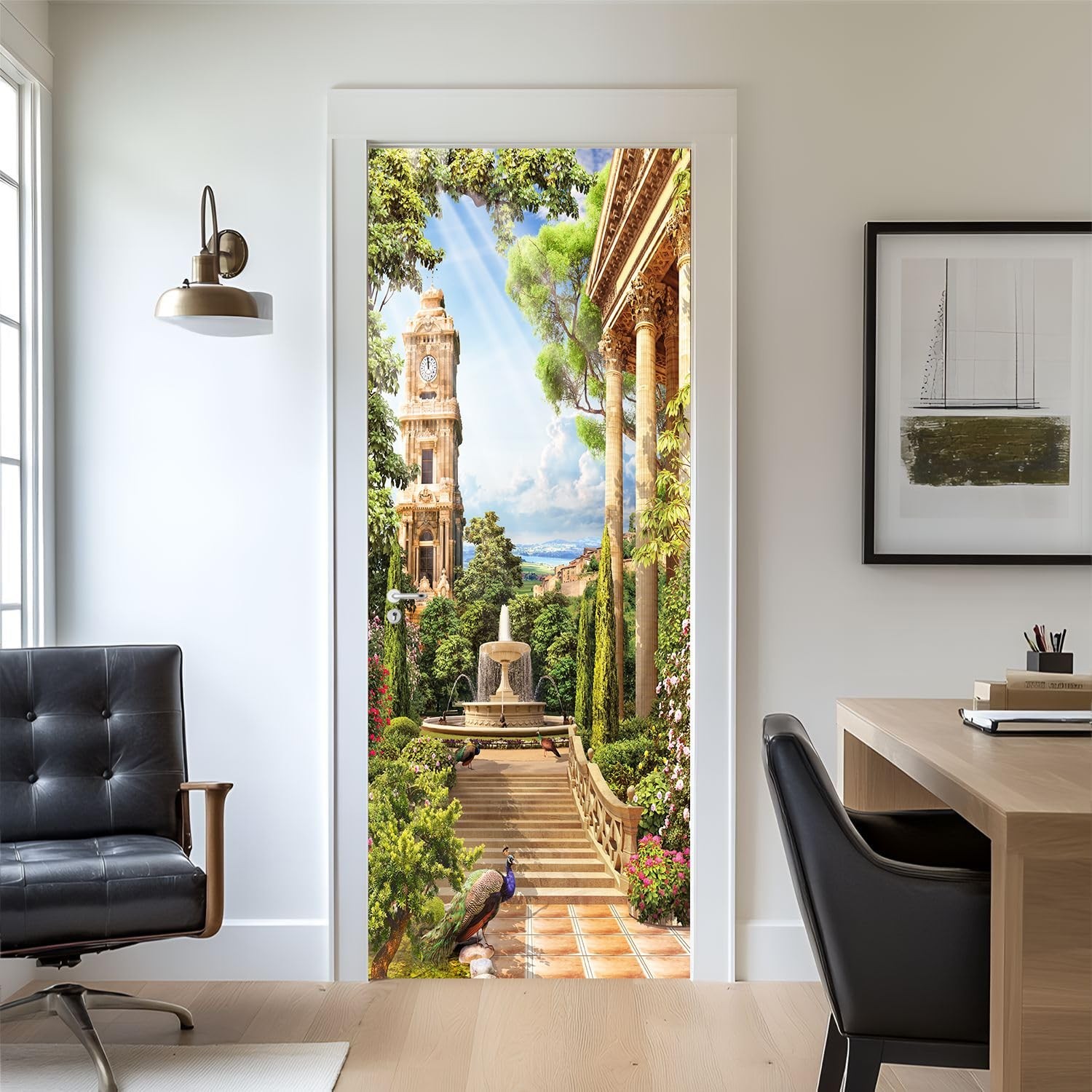 artfanke 3D Door Sticker Peel and Stick 30.3"x78.7" - Self-Adhesive Door Mura...