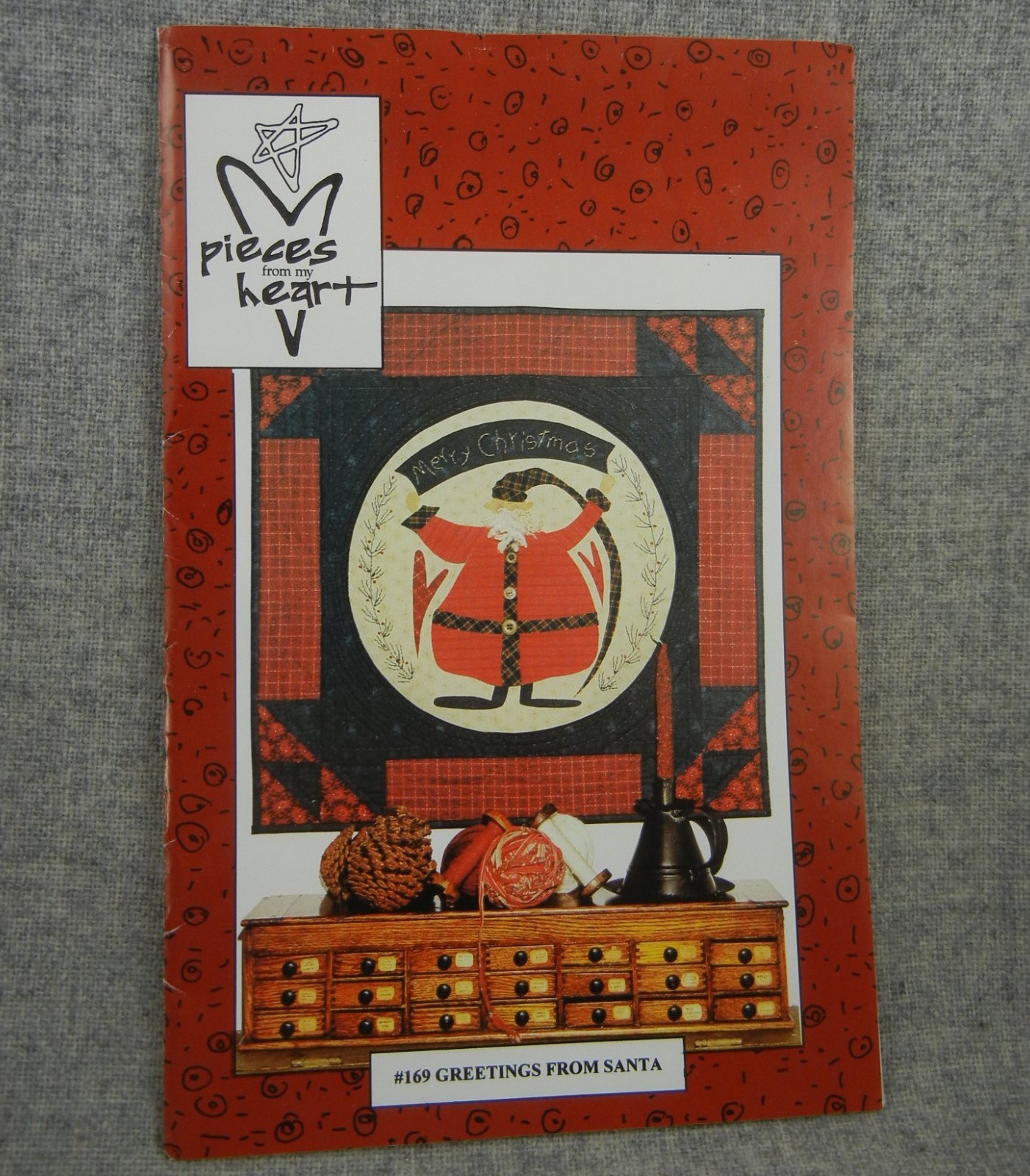 Greetings From Santa Applique Wall Quilt Pattern Pieces from my heart Uncut