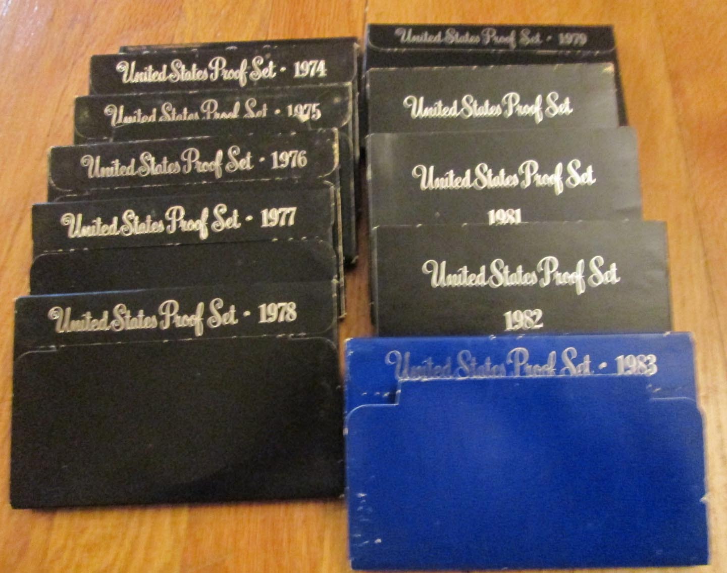 1973 to 1983 Proof Set U.S. Mint 11 proof Sets San Francisco Mint Box and COA