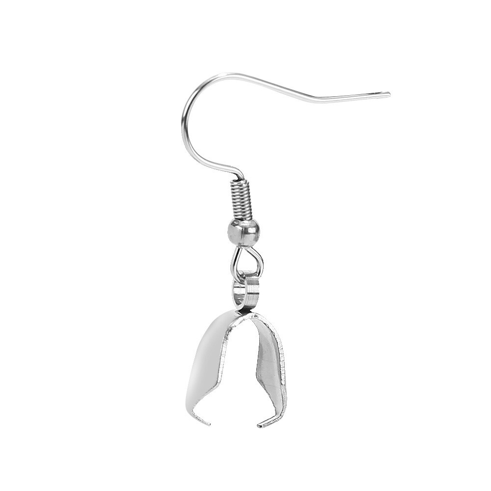 50pcs Stainless Steel Eearring Clasps Hook Settings DIY Findings