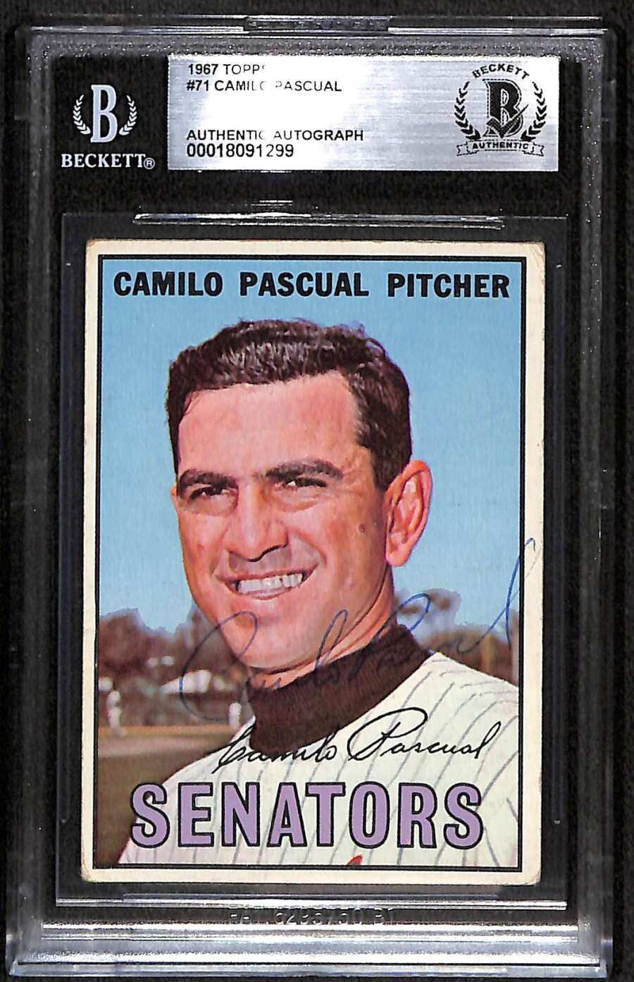 1967 Topps 71 Camilo Pascual  BGS Auto Autographed BAS Authentic C99753