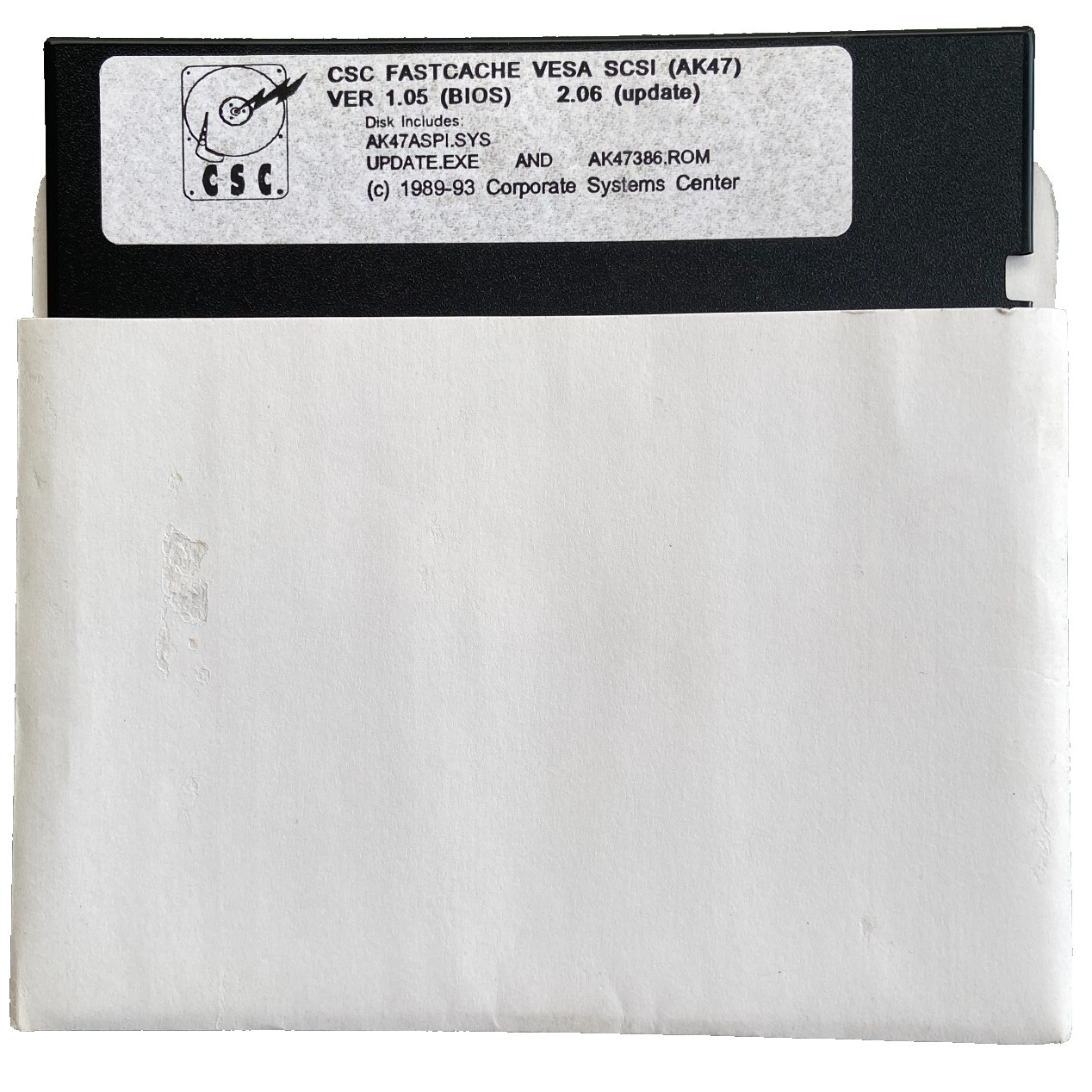 Computer Software CSC FastCache VESA SCSI Driver Disk Ver 1.05 2.06 5-1/4” VTG