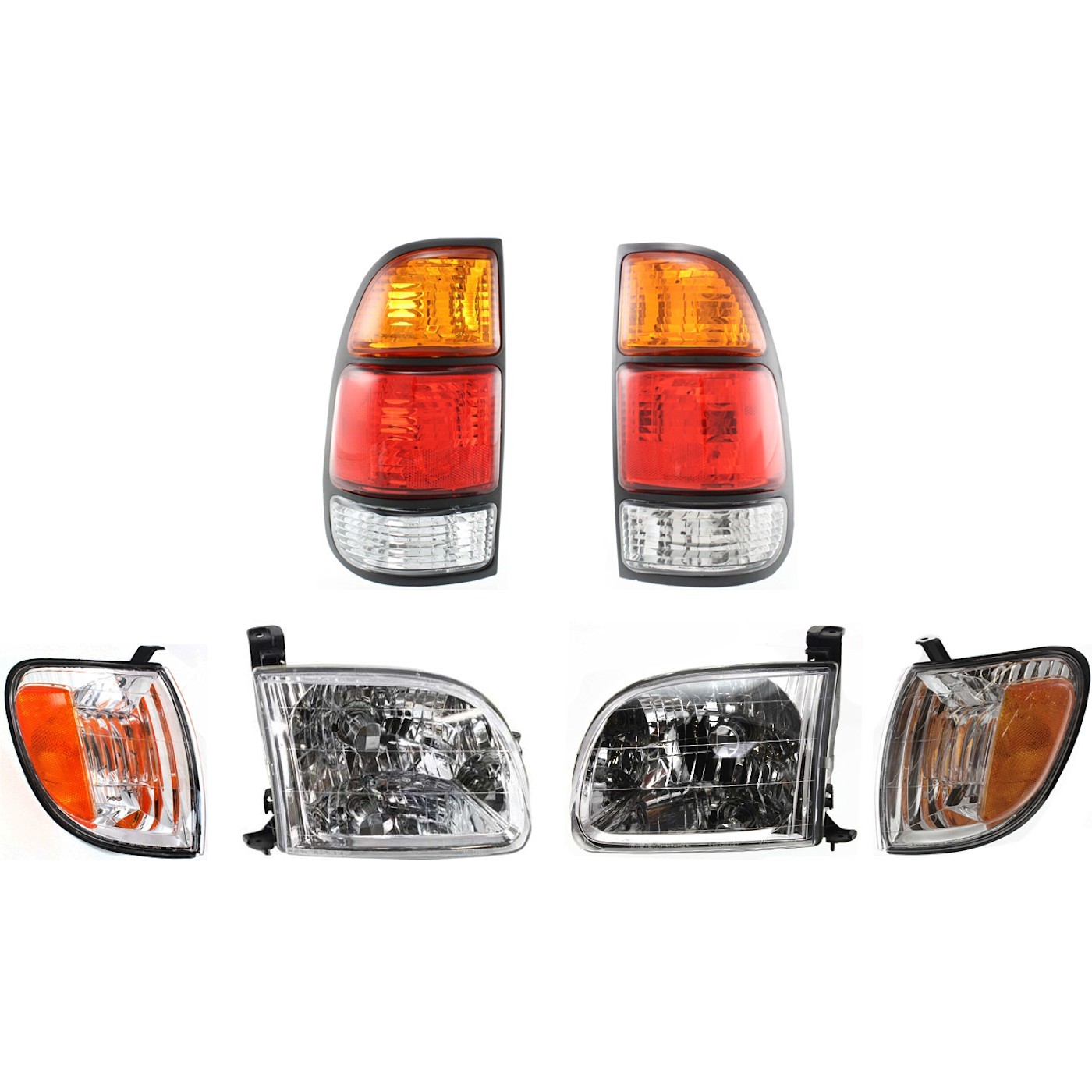 Halogen Headlight Kit For 2000-2004 Toyota Tundra LH and RH Regular/Access Cab