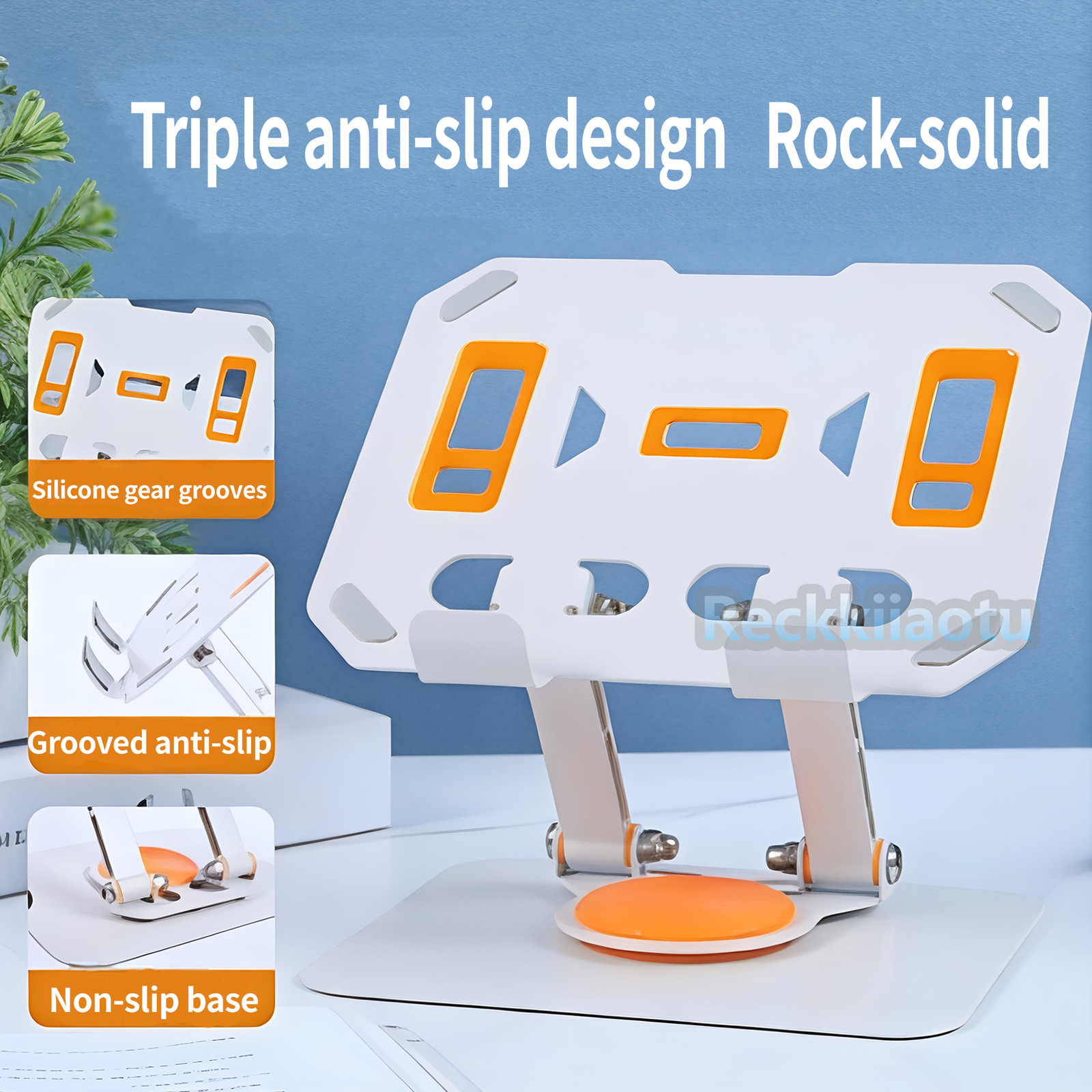 Adjustable Tablet Holder with 360° Rotation for 4-13" Devices