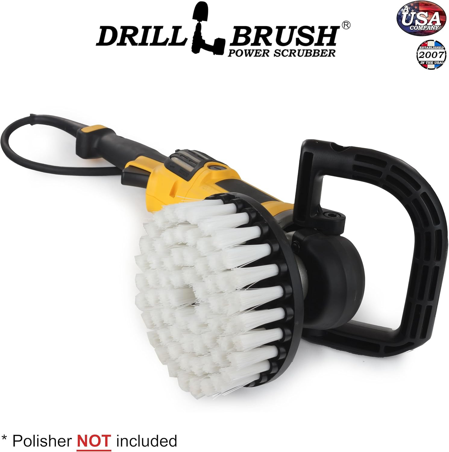 Carpet Cleaner Scrub Brush for Variable Speed Polisher 7 Inch Soft White Drill B
