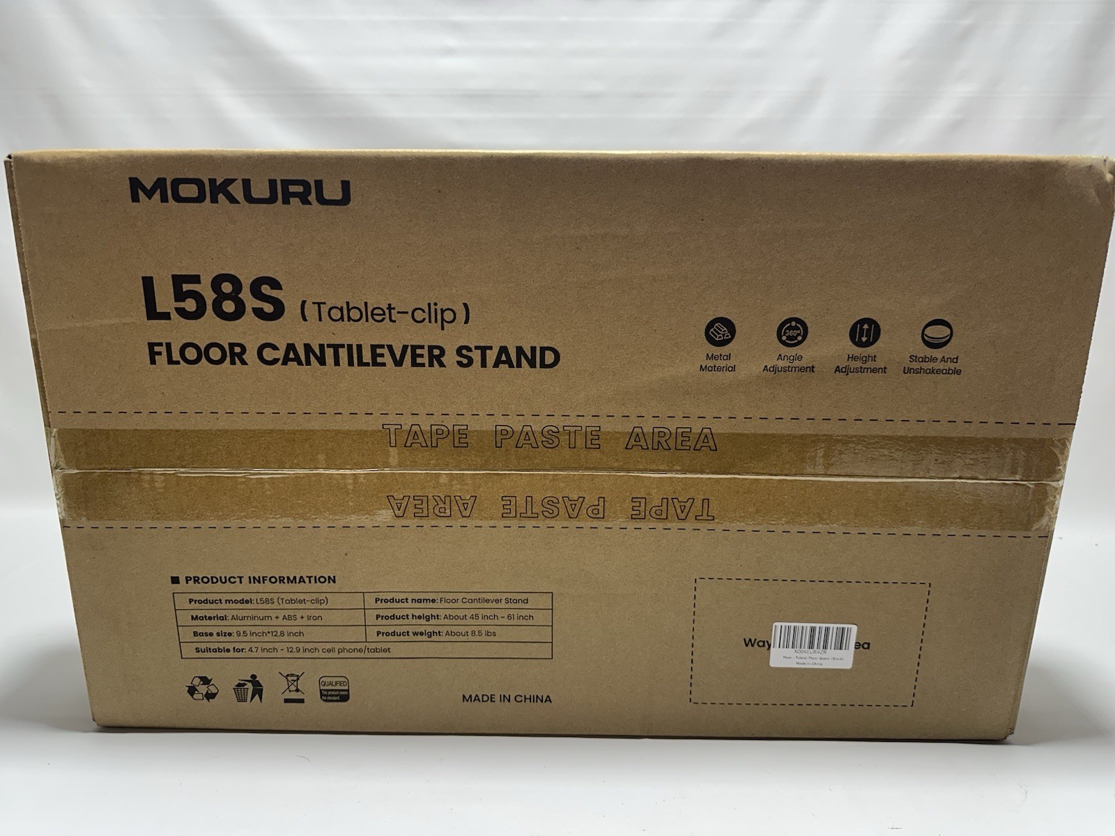 Adjustable Tablet Floor Stand 360° Rotating Height Adjustable