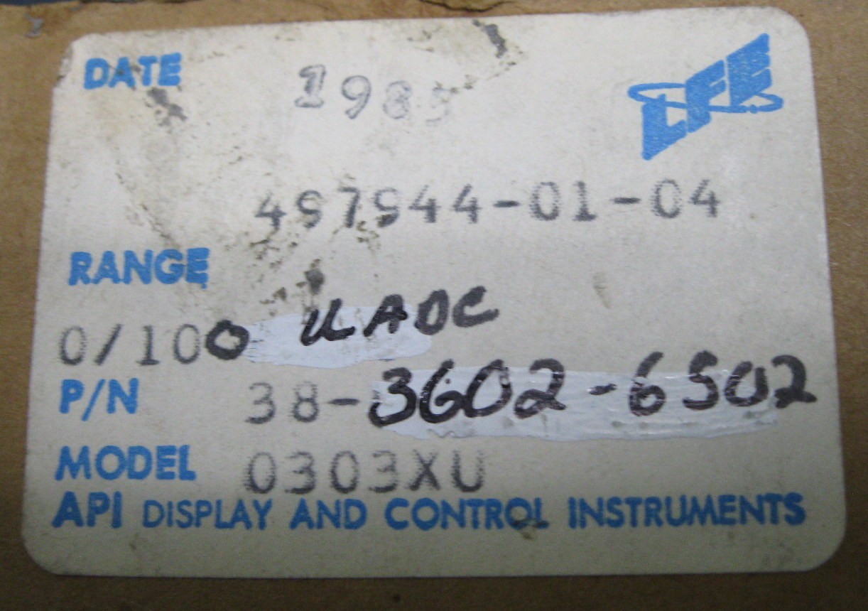 API Triplett 38-3602-6502 Compack IV Controller 0303XU 0-10 PSIG