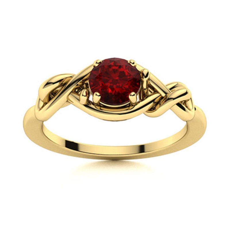 Womens day Sale January Natural Garnet Sterling Silver New Solitaire Ring