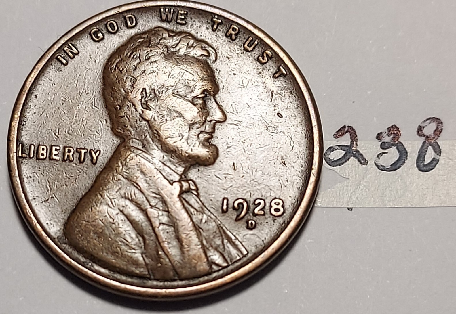 1928-D Lincoln Wheat Cent Extremely Fine #238