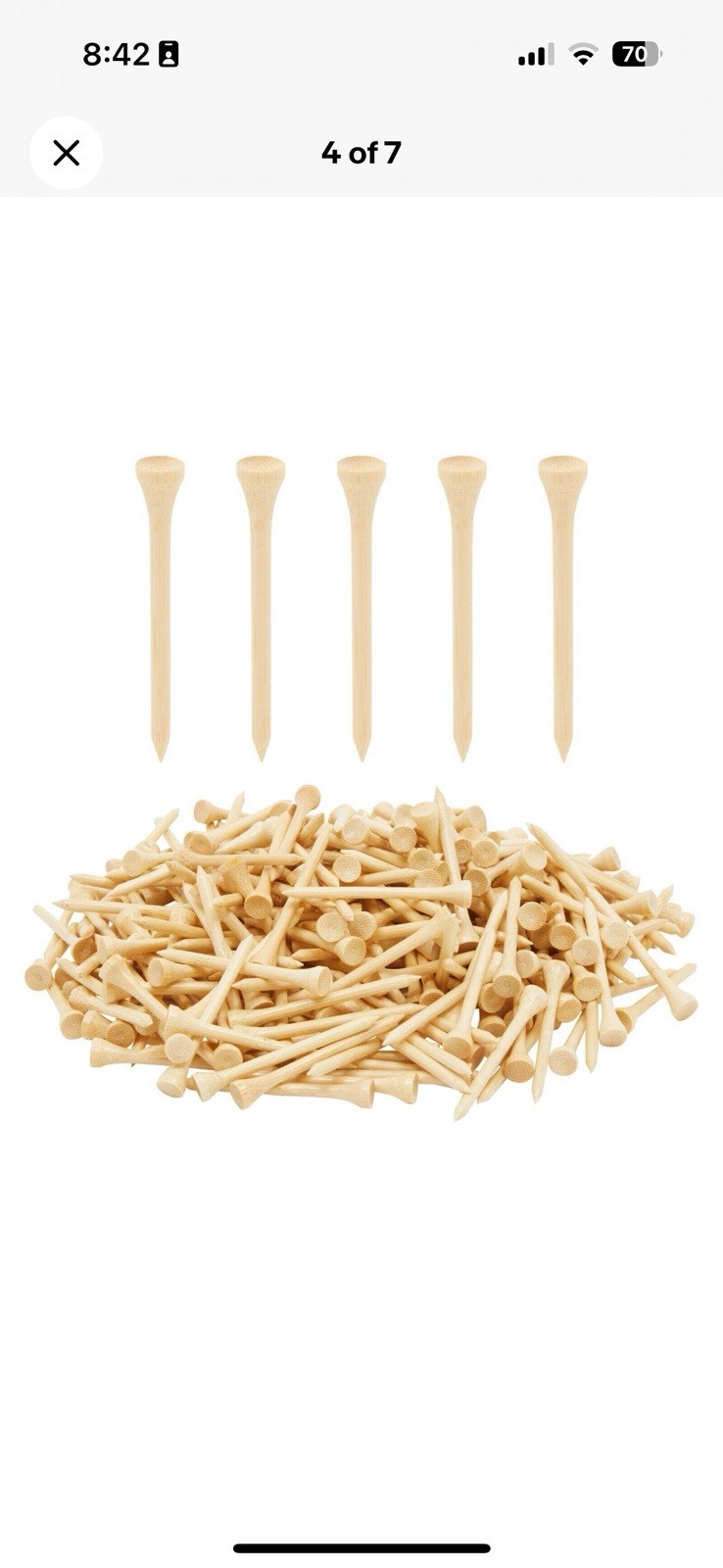 200 Bamboo Golf Tees, bulk, wholesale, 3-1/4" Height - PGA Approved, 3.25 in