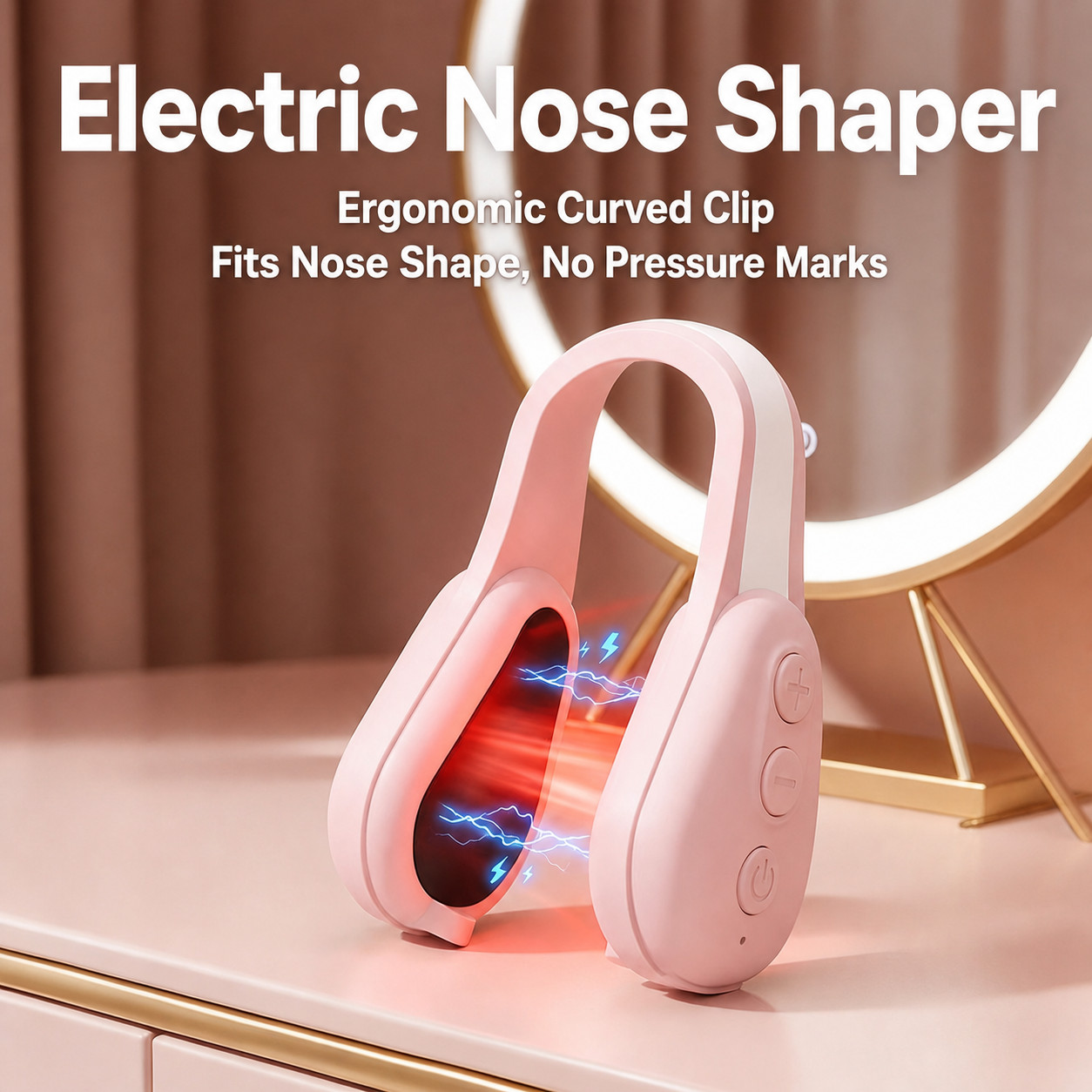 Silicone Nose Shaper Clip EMS Nose Lifting Clip Wide Noses Straightener Pink