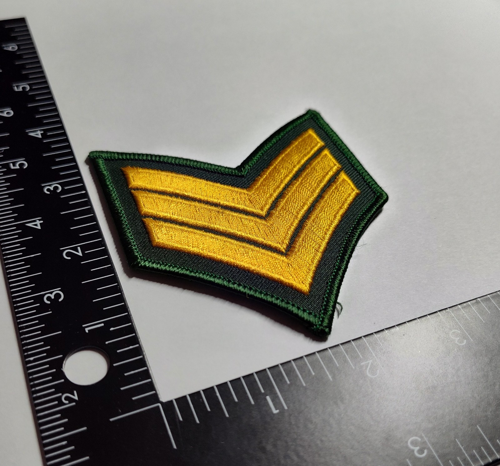 Vietnam Era US Army Sergeant Green Stripes Patch High Quality Hook Loop
