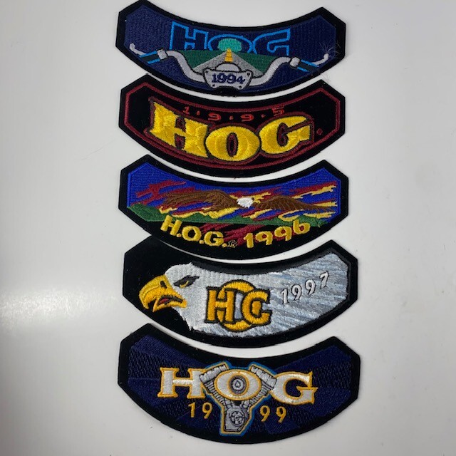 Vintage HOG 1994, 95, 96, 97 and 99 Patch Lot - Harley Owners Group