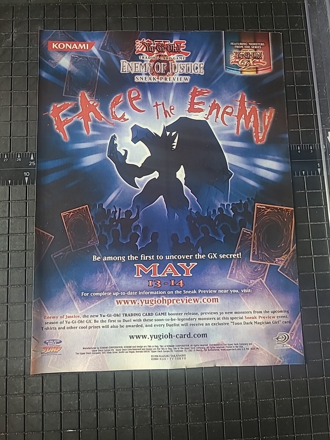 Yu-Gi-Oh TCG Enemy Of Justice Konami Print Ad 2006 8x11 Great To Frame
