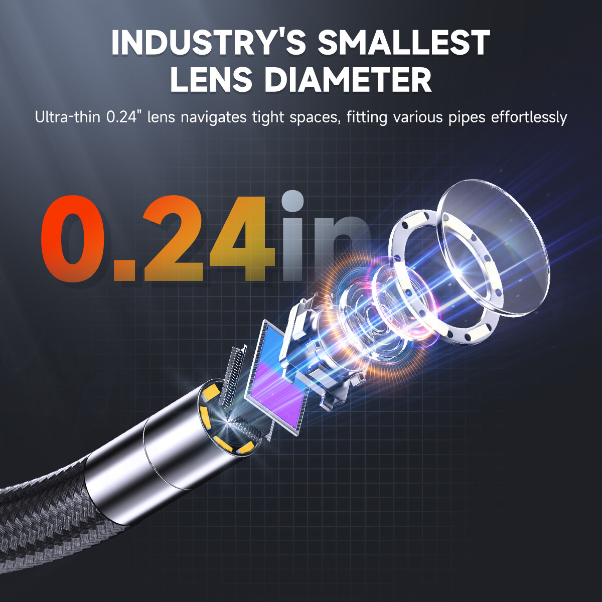 2-Way 210° Articulating Borescope Industrial Endoscope Inspection Camera 4.3''