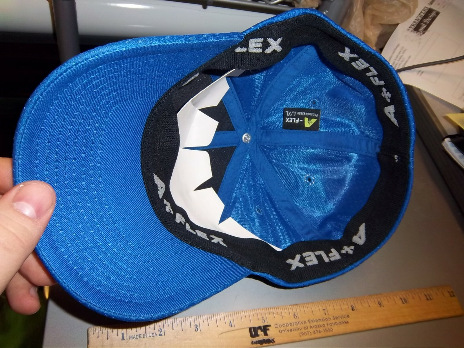 Royal Blue Flexi Fit L/XL mesh over canvas style hat, OTTO A-Flex, NEW w tags