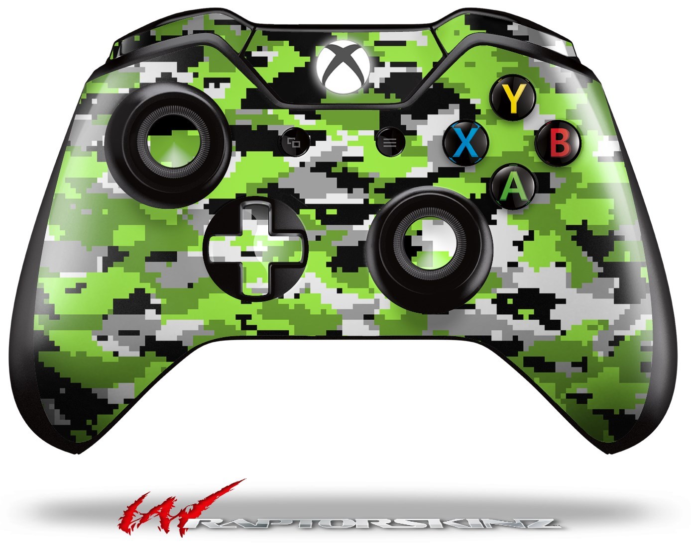 WraptorCamo Digital Camo Neon Green Skin for XBOX One Controller
