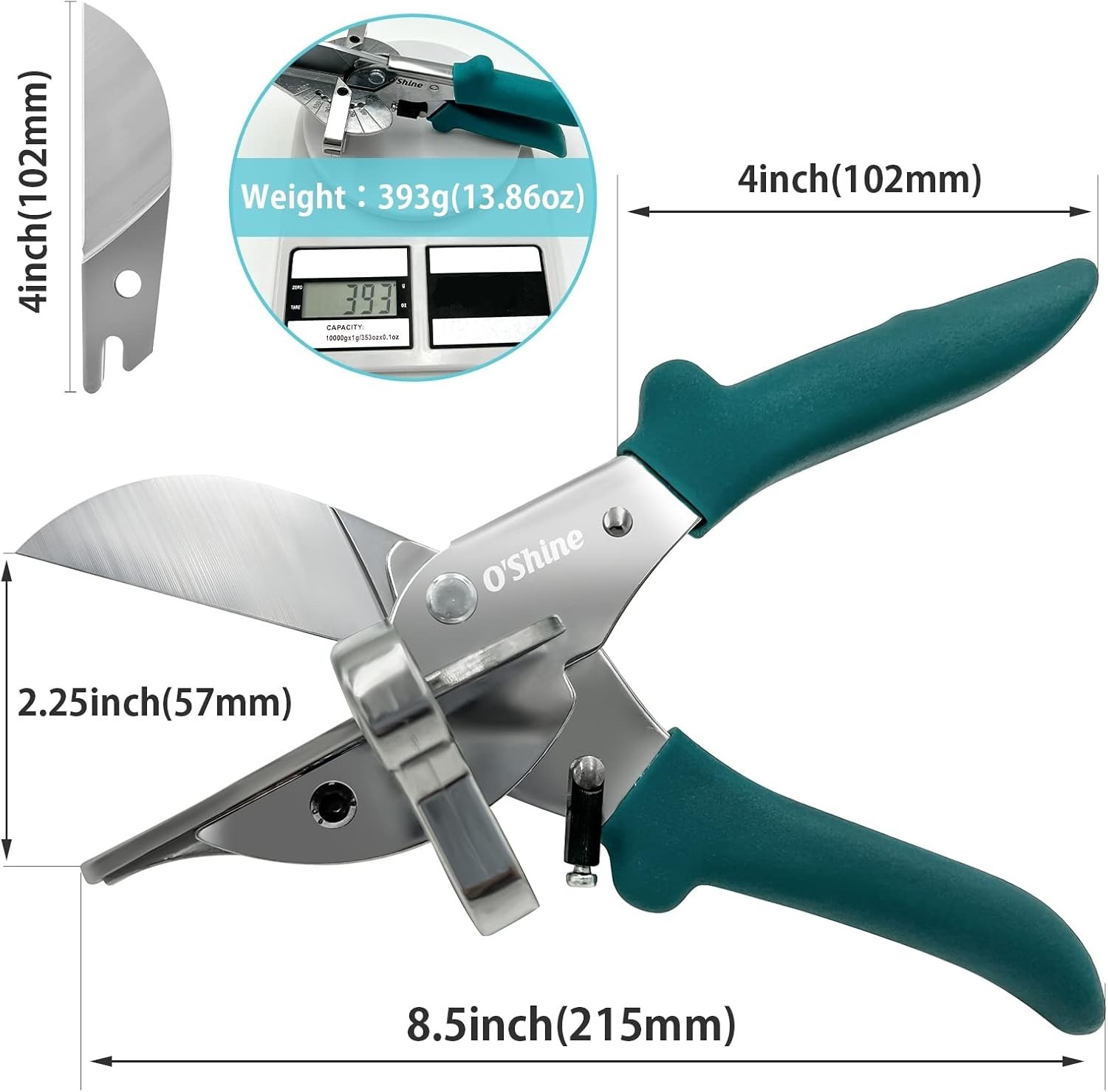 O’Shine Miter Shears Explorer for Angular Cutting Molding Crafting Wood, Quar...