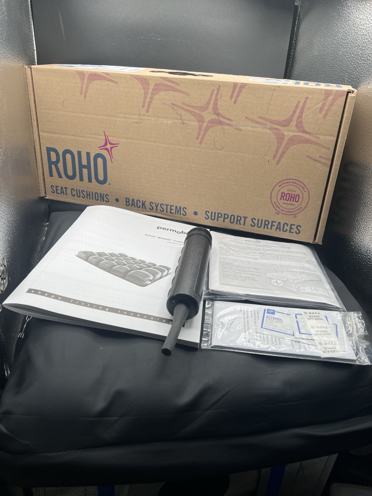 ROHO Mosaic 18x16 Wheelchair Cushion w/ Pump & Cover MOS1816HD Permobil