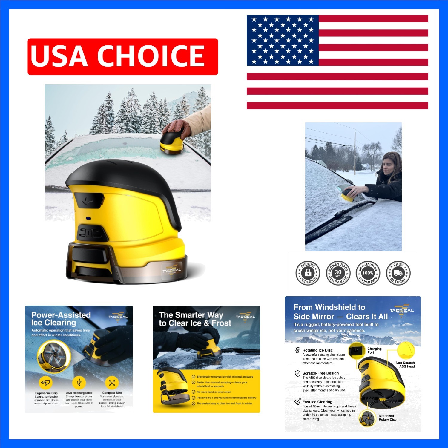 Tactical Ice Scraper Electric Ice Scrapers for Car Windshield Cordless | Moto...