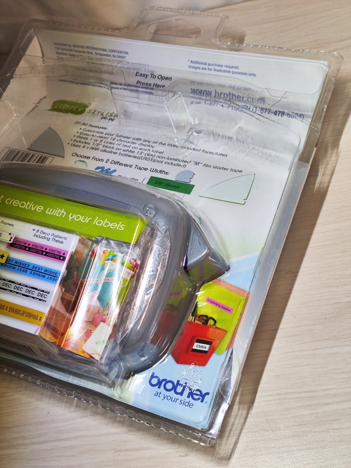 Brother PT-90 P-Touch Personal Labeler Maker Open Box!