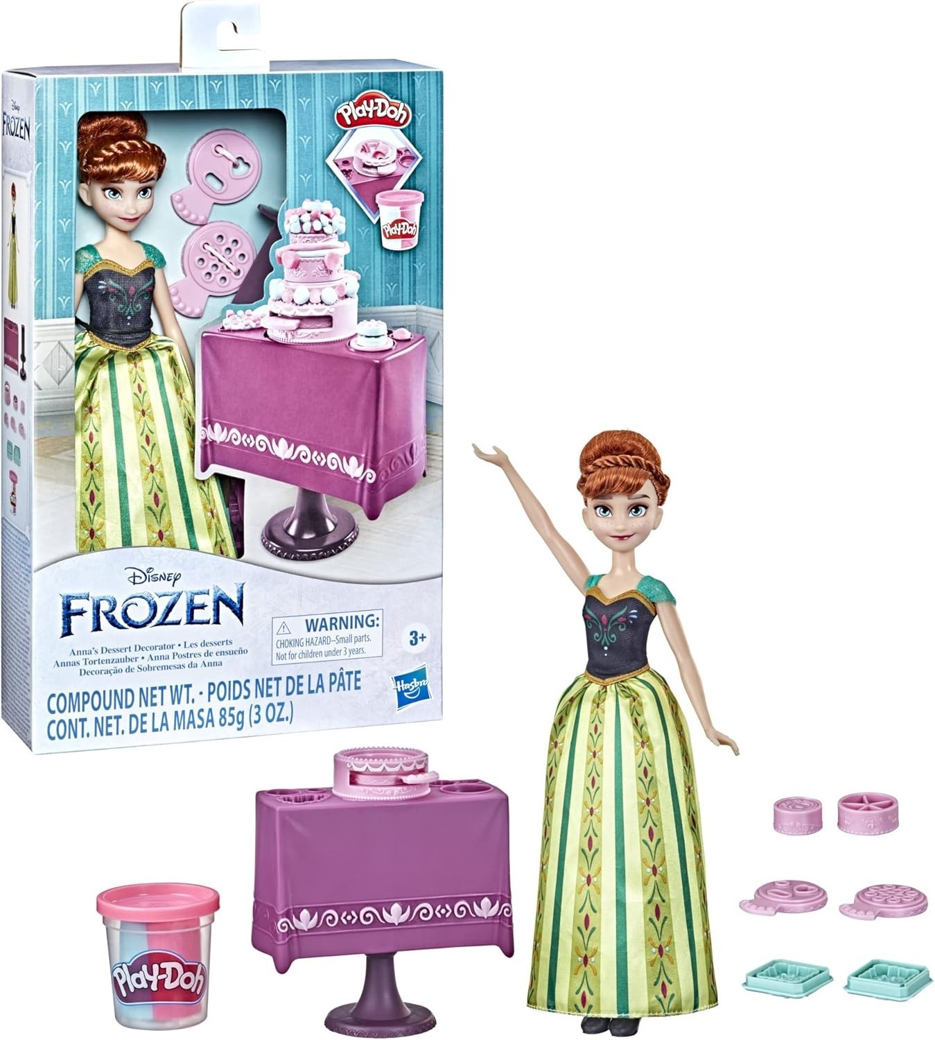 Play Doh Disney Frozen Anna's Dessert Decorator Cake Maker Anna Fashion Doll