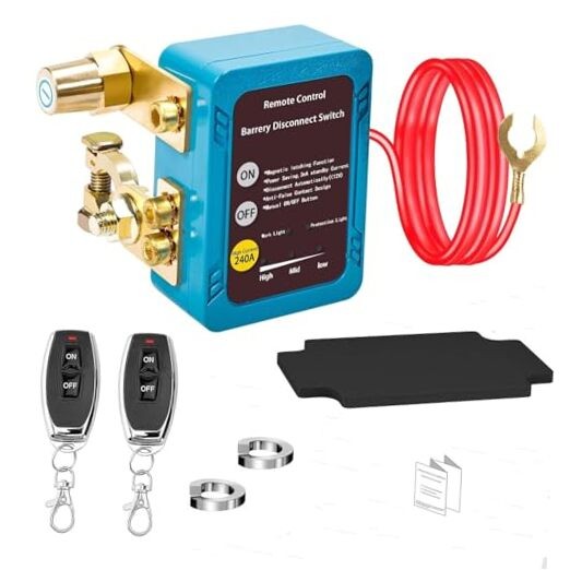 Smart Battery Disconnect Switch 12V 240A - Remote Kill Switch Side Installation