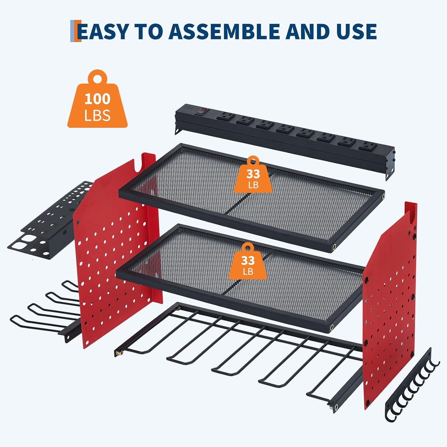 Power Tool Organizer Wall Mount 3-Layer Drill Storage Rack 4-Slot Drill Holders