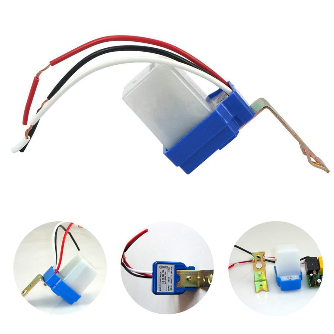 3-Piece 12V 10A Dusk Sensor Switch Set for Automatic Night Lighting Solutions