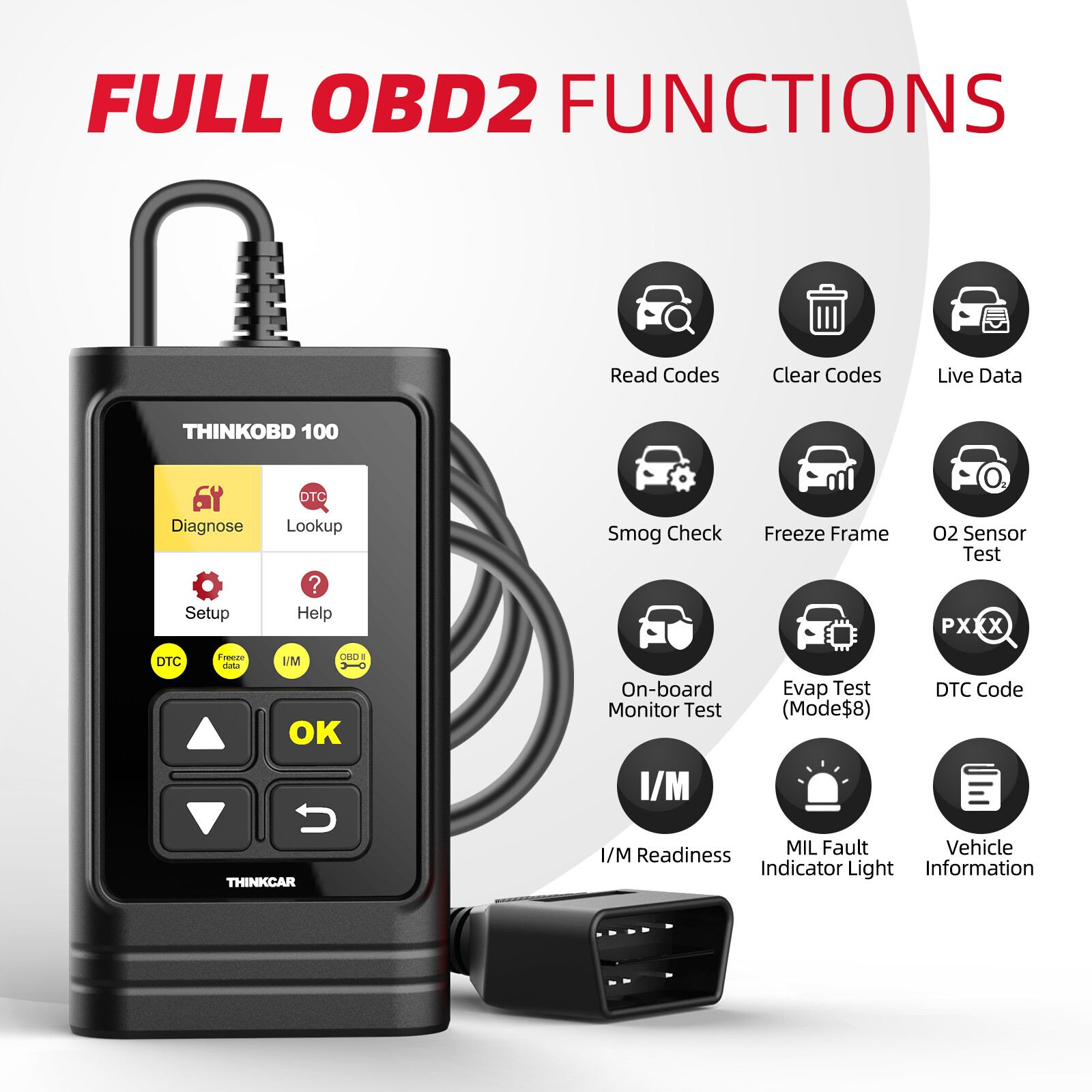 THINKCAR OBD100 Code Reader OBD2 Car Scanner Engine Auto Fault Diagnostic Tool