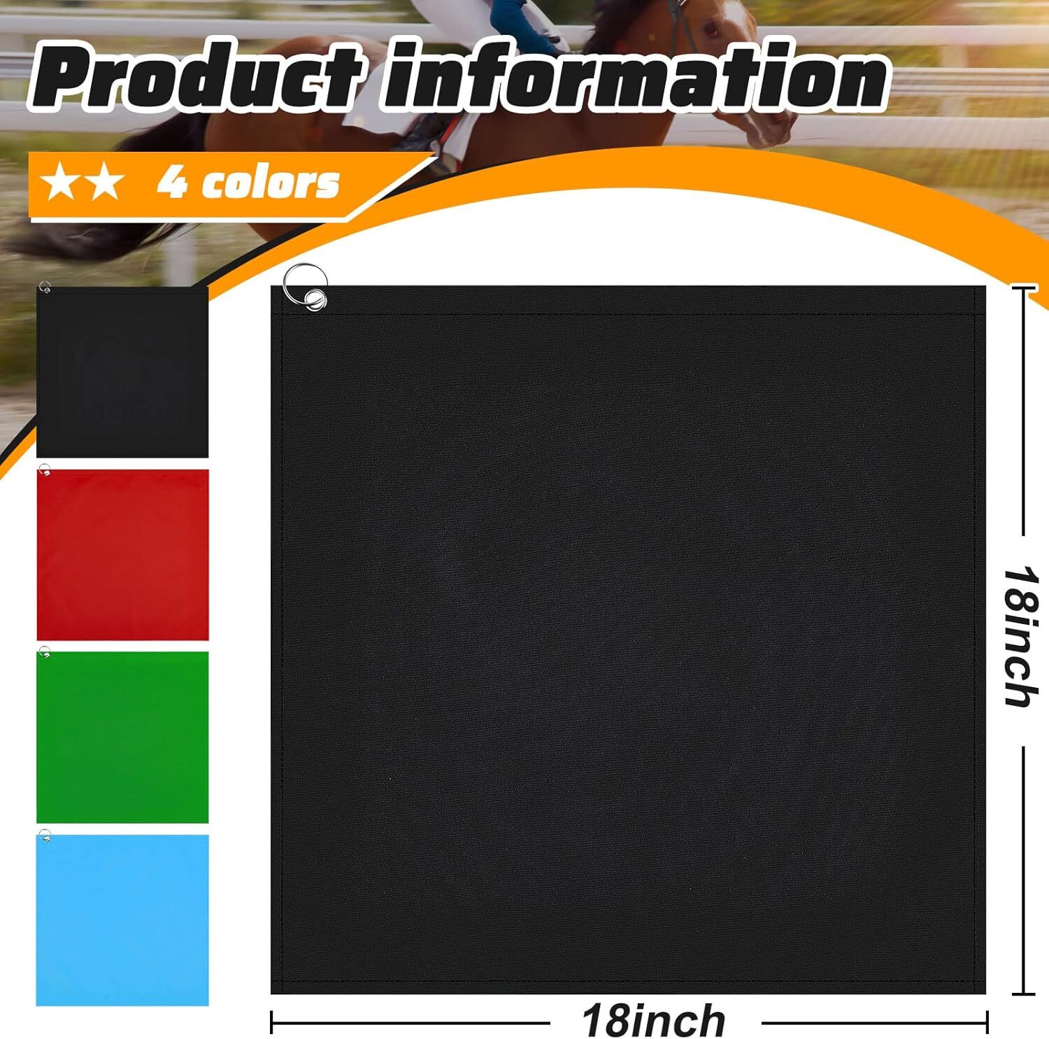 Equestrian Training Flag 4 Pieces Red, Black, Green, Blue