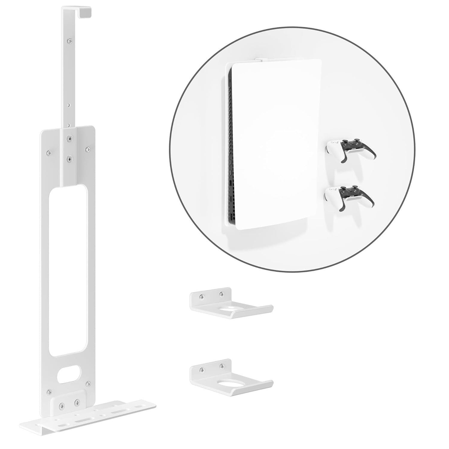 Upgraded Adjustable Console Holder Wall Mount for PS5: Black Gaming Stand