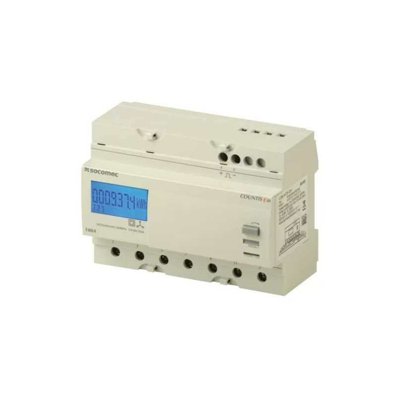 Socomec 48503005 3P Energy Meter, Direct 100A with Pulse Output