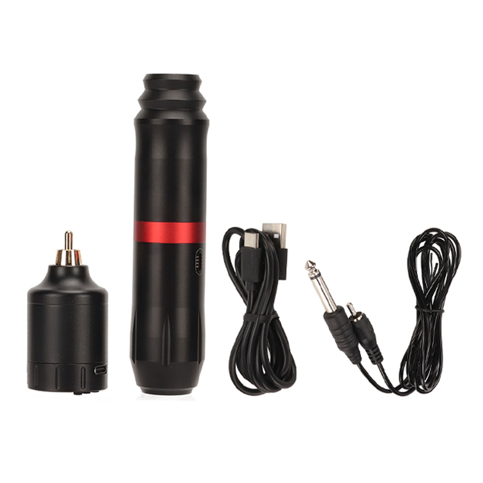 (Black) Tattoo Pen Machine Kit Long Life Connector Wireless Tattoo