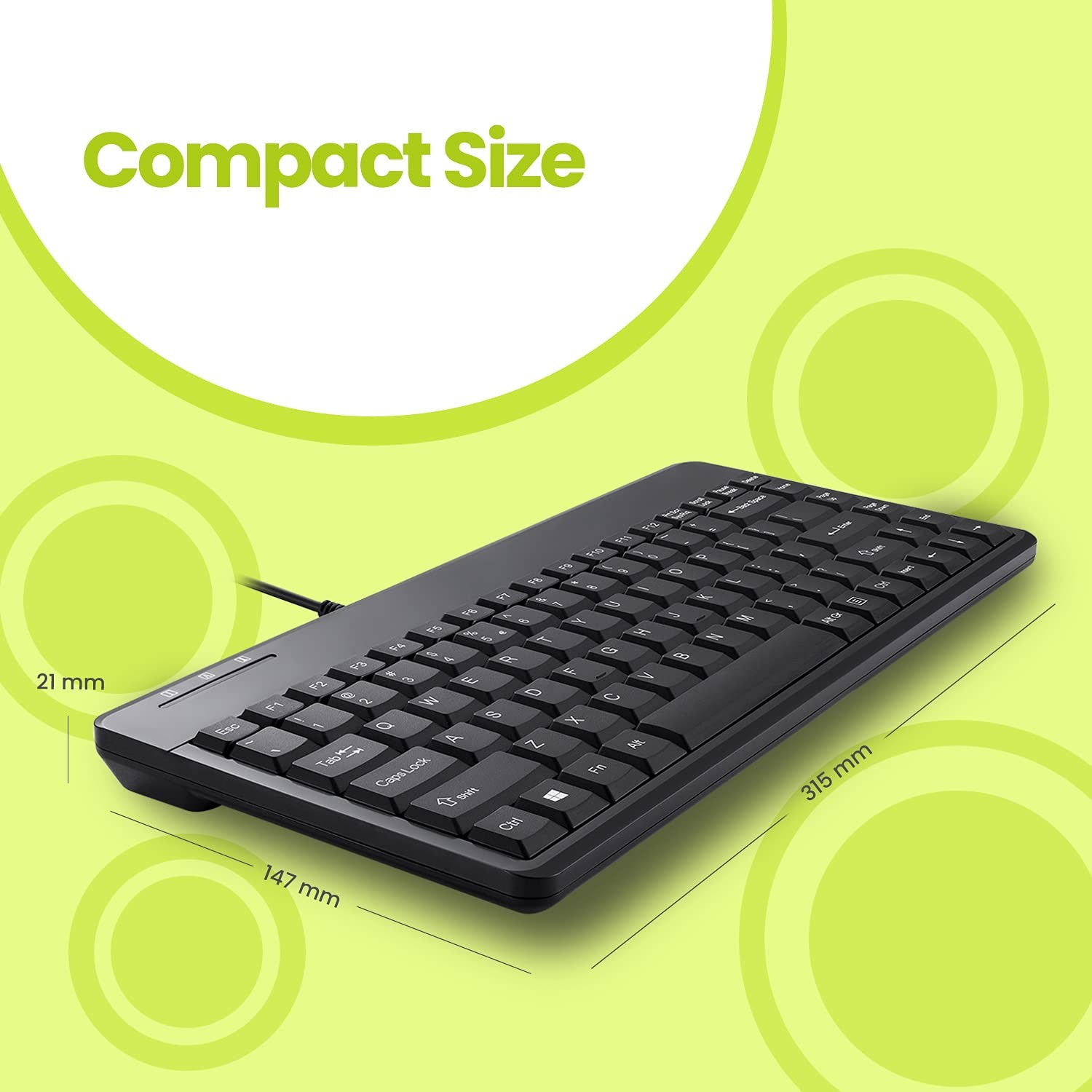 Wired PS2 Mini Keyboard, Black, US English Layout for Efficient Typing