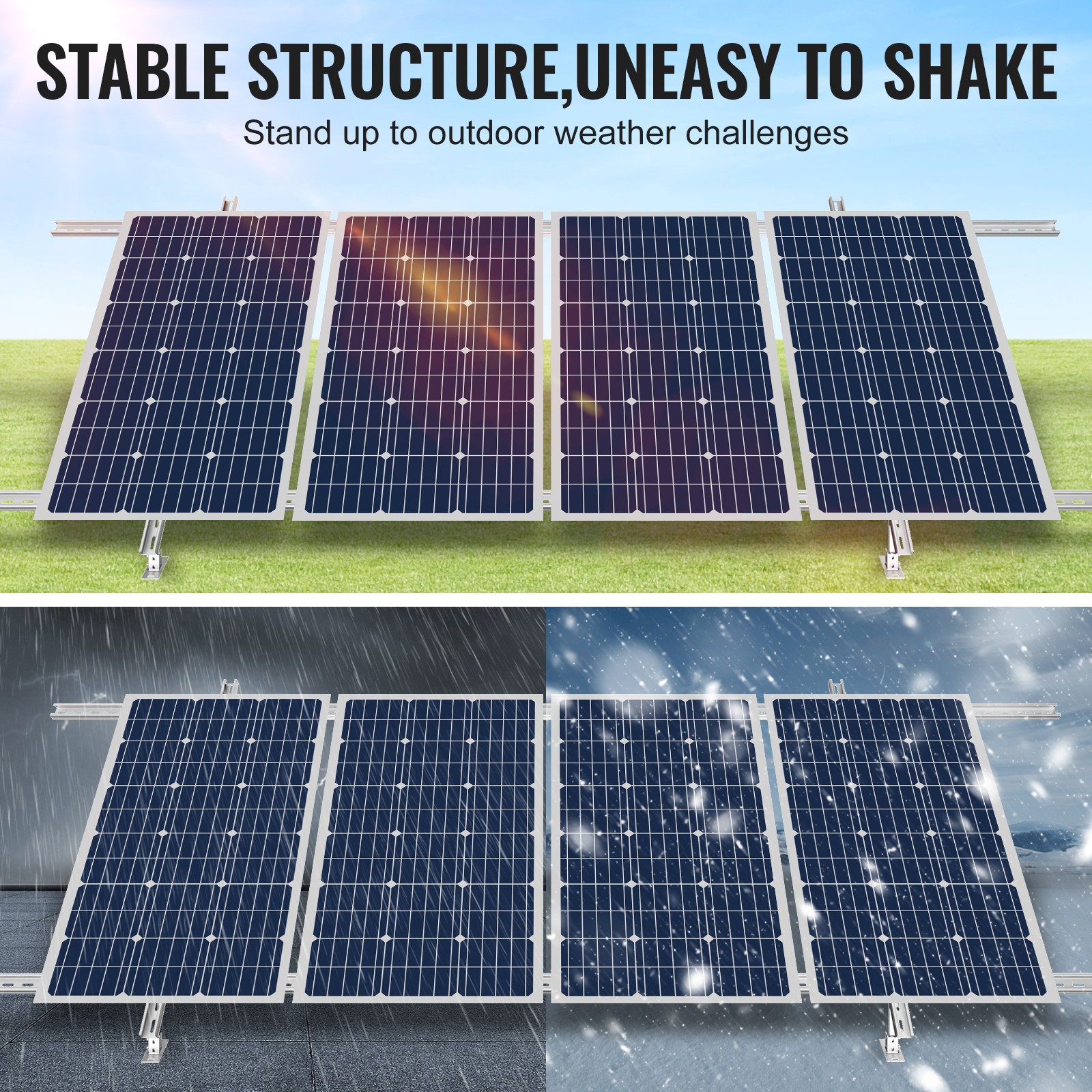 Uimoso Multi-Pieces Solar Panel Mounting Brackets 30°-60° Adjustable Brackets
