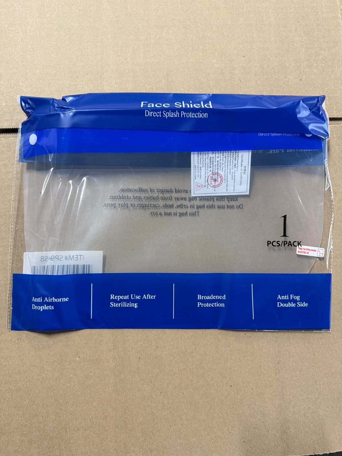 Safety Full Face Shield Reusable Shield Clear Washable 10 PACK ! !!!!