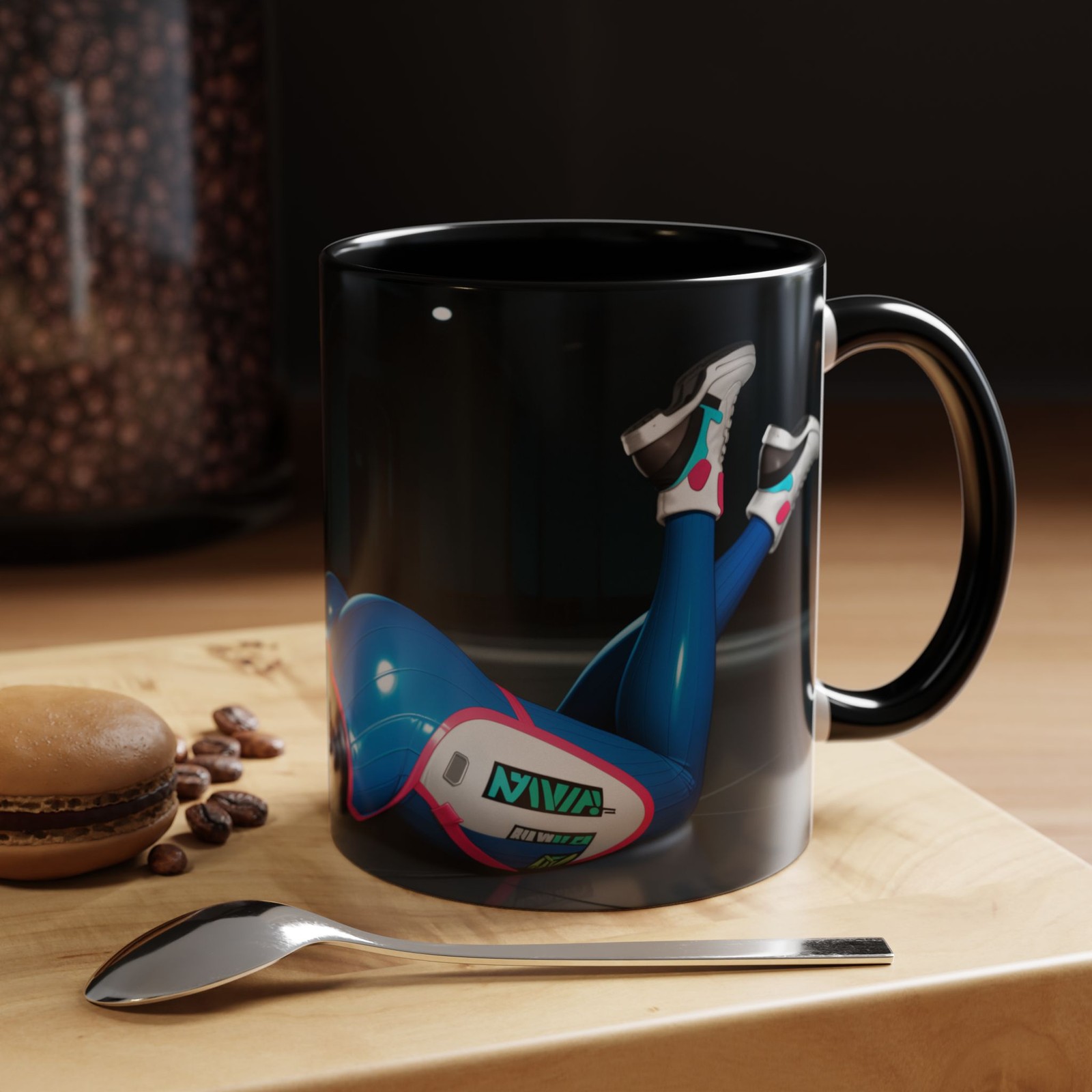 Sexy D.Va Mug, Overwatch Gamer Girl Coffee Cup, Hot Mech Pilot Gift, 11oz