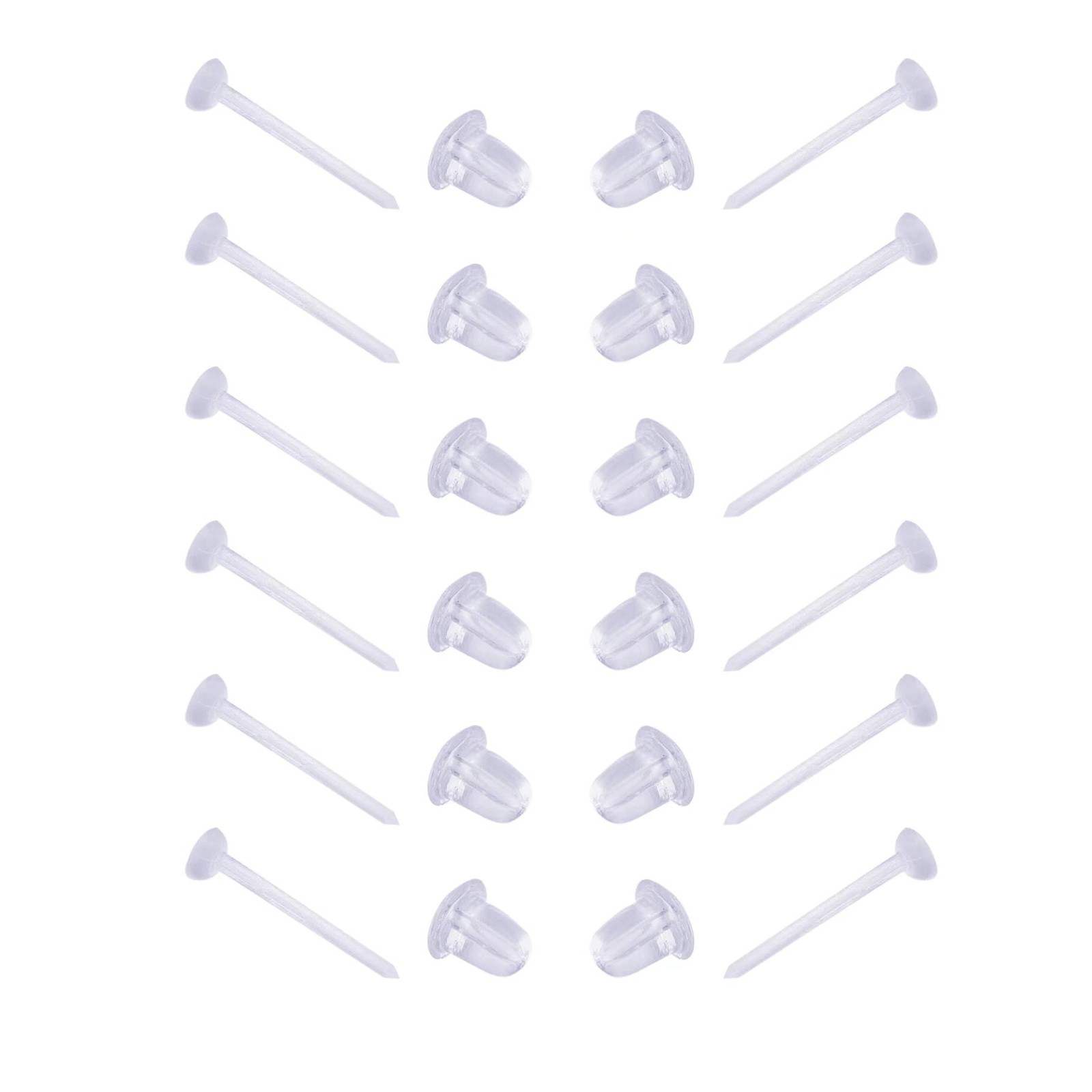 Clear Earrings for Sports/Work,3mm Plastic 100PCS-Flat 3mm