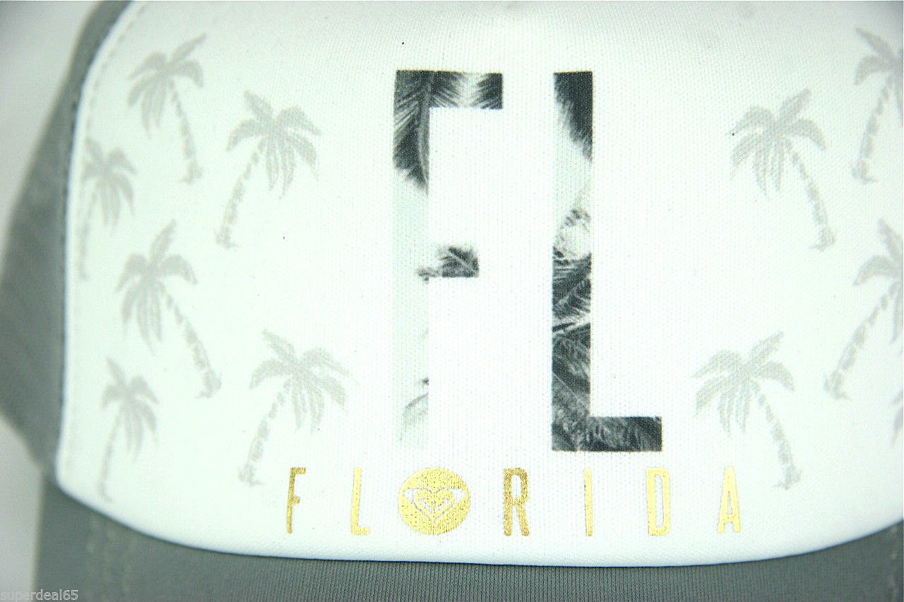 Roxy Snapback Cap FL Florida Coconut Grove Truckin Roxy Beach Surf Roxy Hat