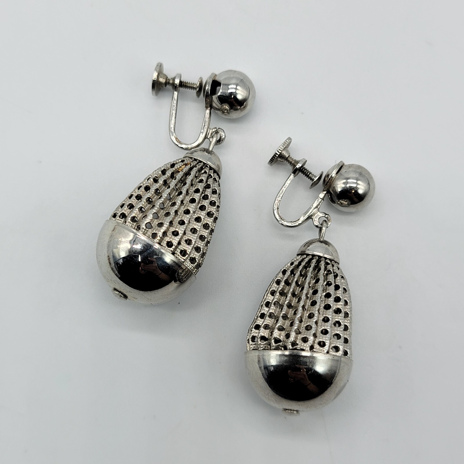 Alice Teardrop Dangle Silver Tone Earrings