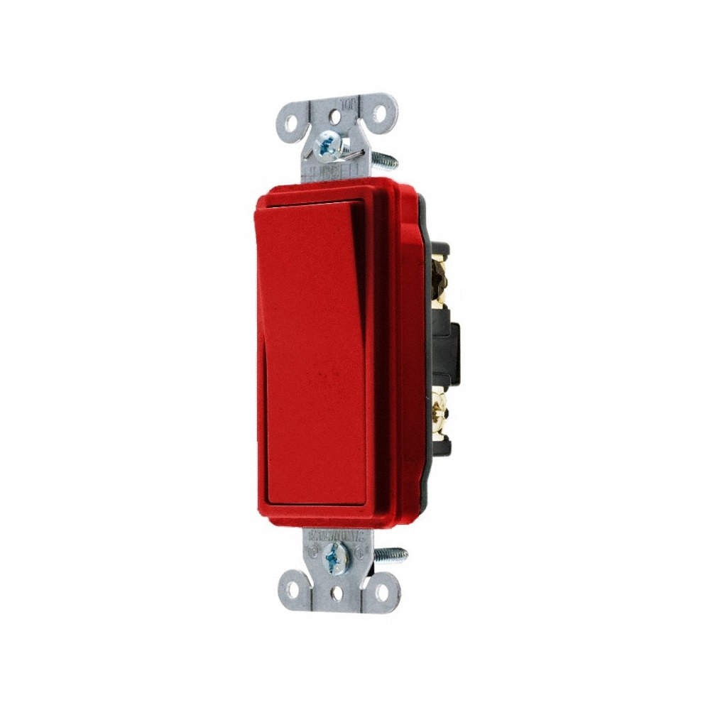 HUBBELL DS320R Wall Switch,Red,20 A;Back; Side,3-Way 49YL62