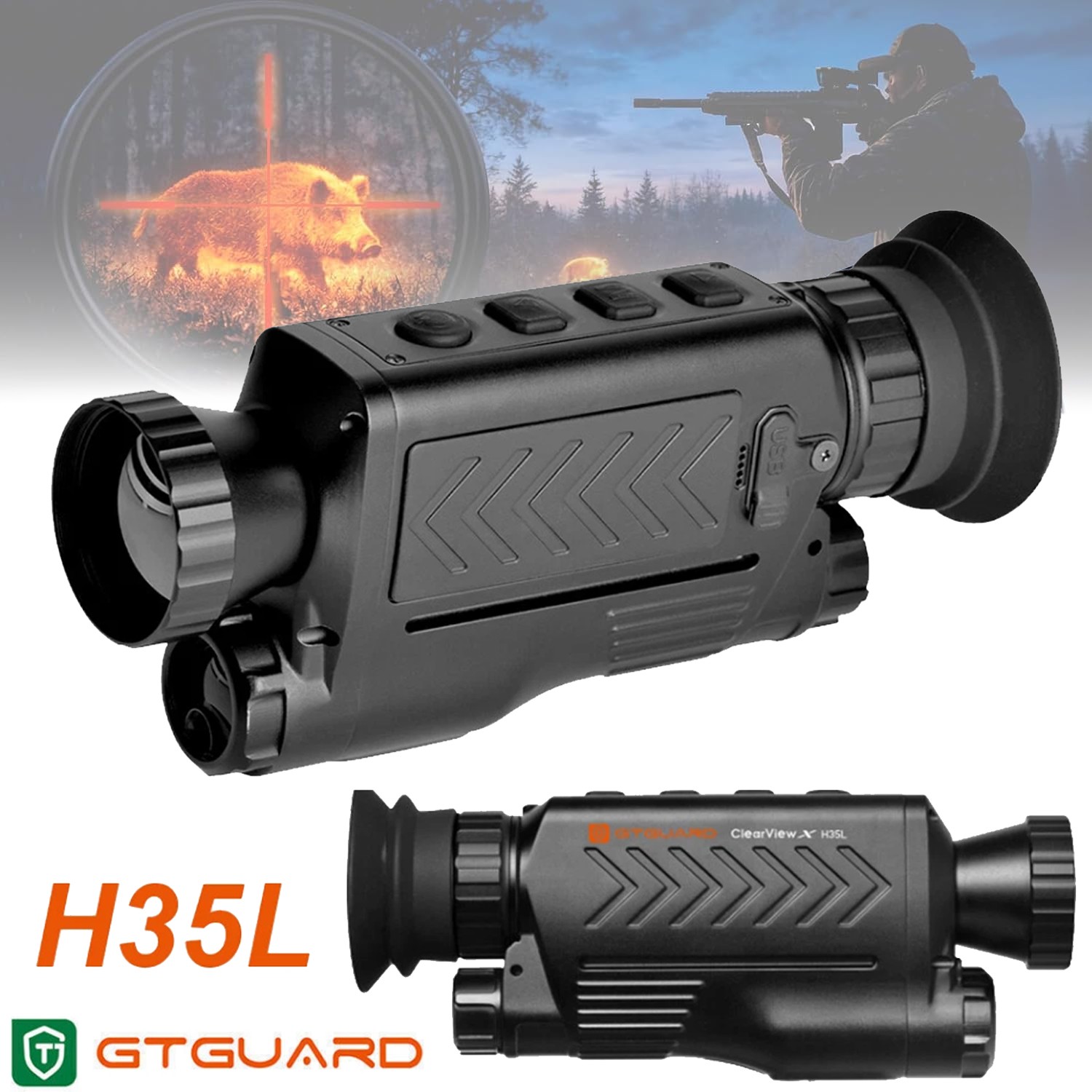GTGUARD H35L 384*288 Thermal Imaging Monocular Night Vision Hunting Scope w/LRF