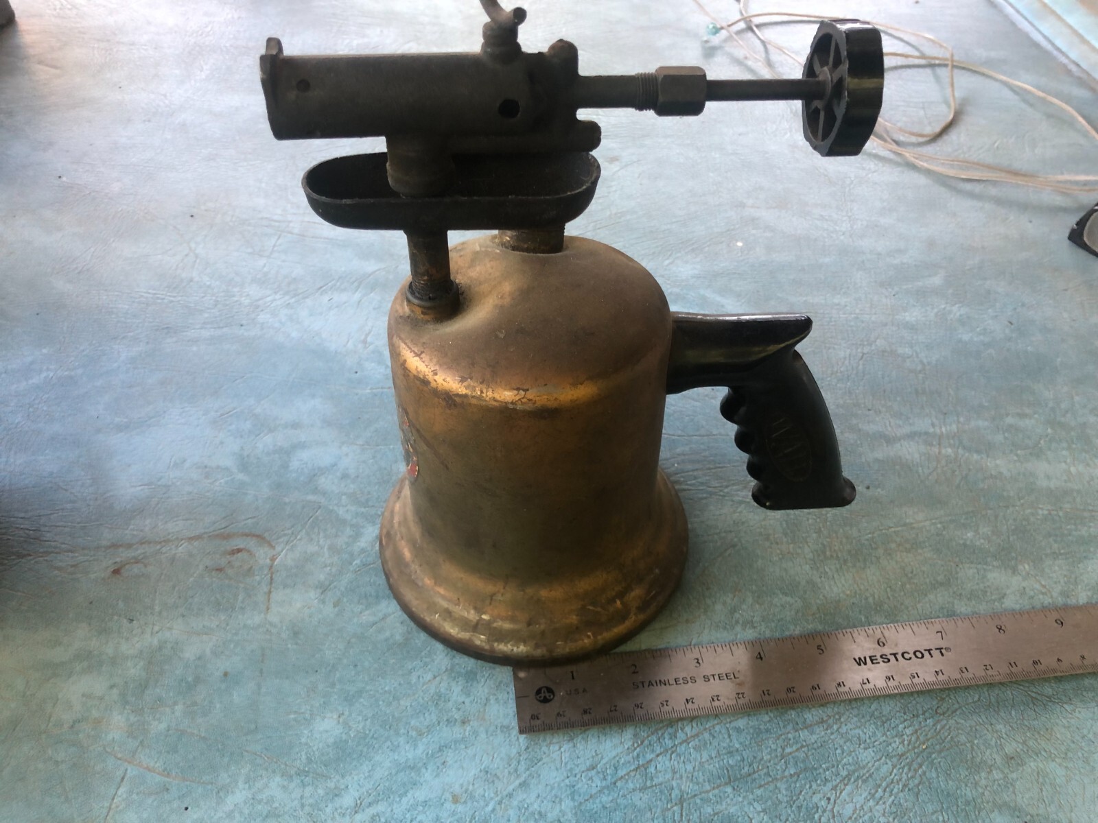 Vintage Brass Hand Blow Torch Antique
