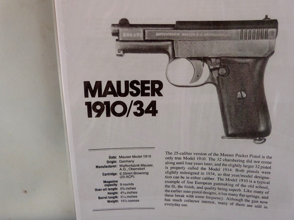 MAUSER 1910/34 HAND GUN BREAK DOWN INSTRUCTION KIT