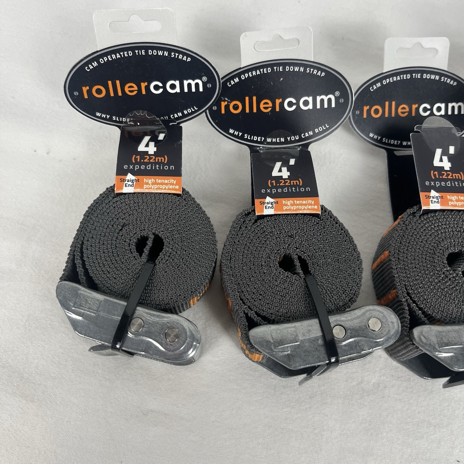 Rollercam Expedition 4 ft Strap 1" wide Straight End SET of 4 Working Load 350lb