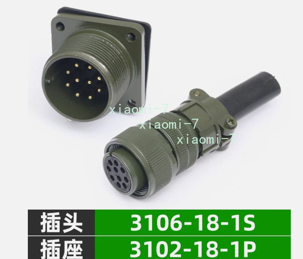 For Connector Socket Aviation Plug MS3106A18-1S MS3102A18-1P 10pin