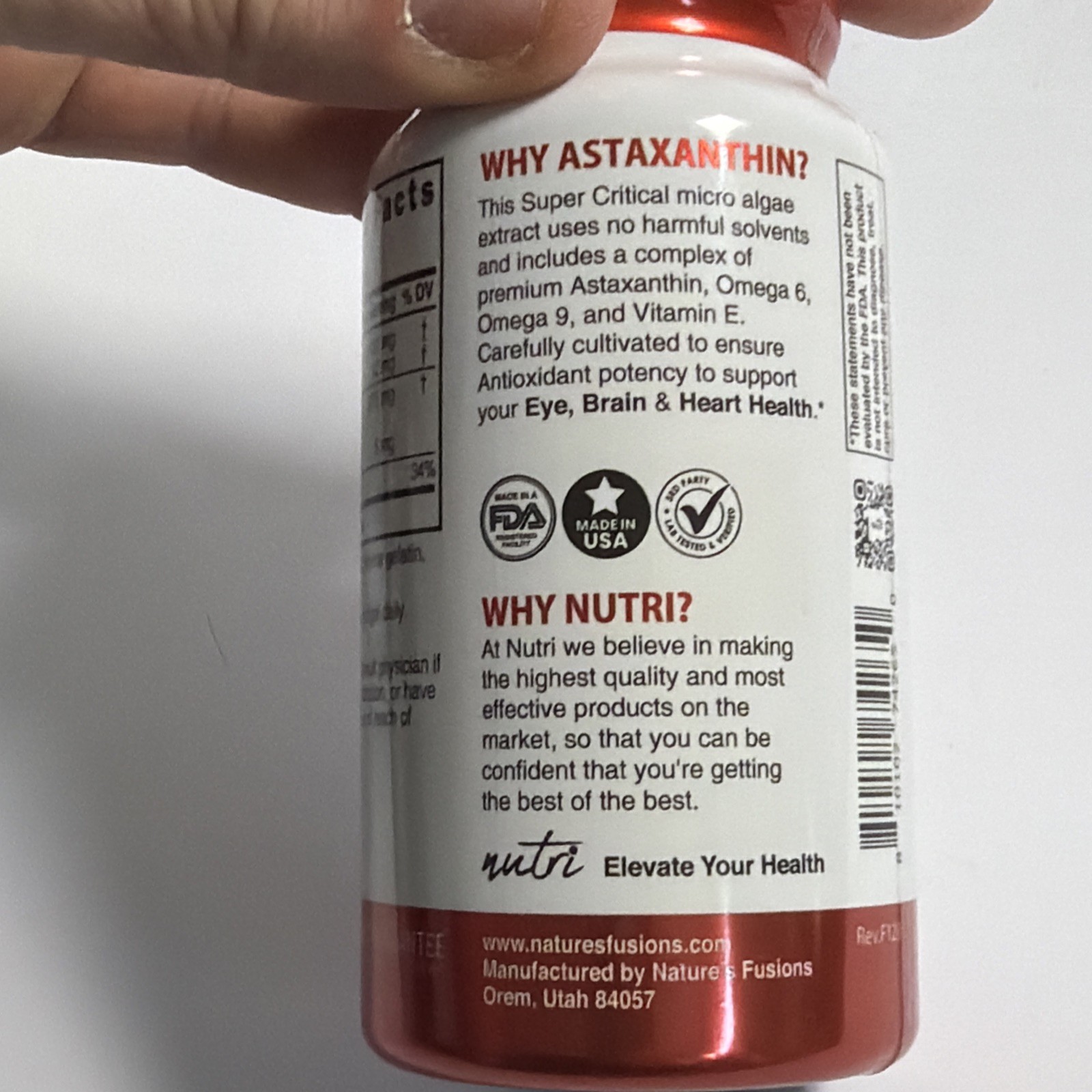 Nutri Micro Algae Astaxanthin Complex Antioxidant 12 mg Eye & Heart 07/2028 New
