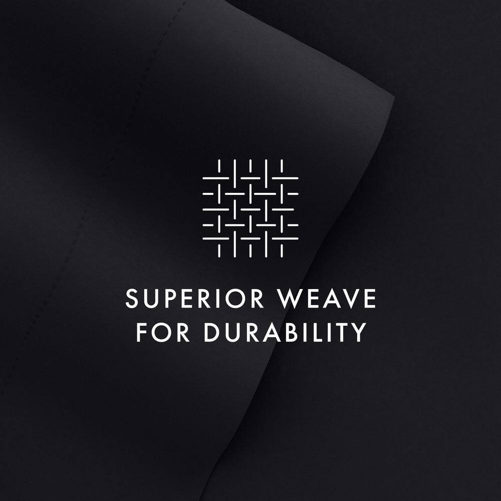 6-Piece Black Solid Microfiber Twin Sheet Set