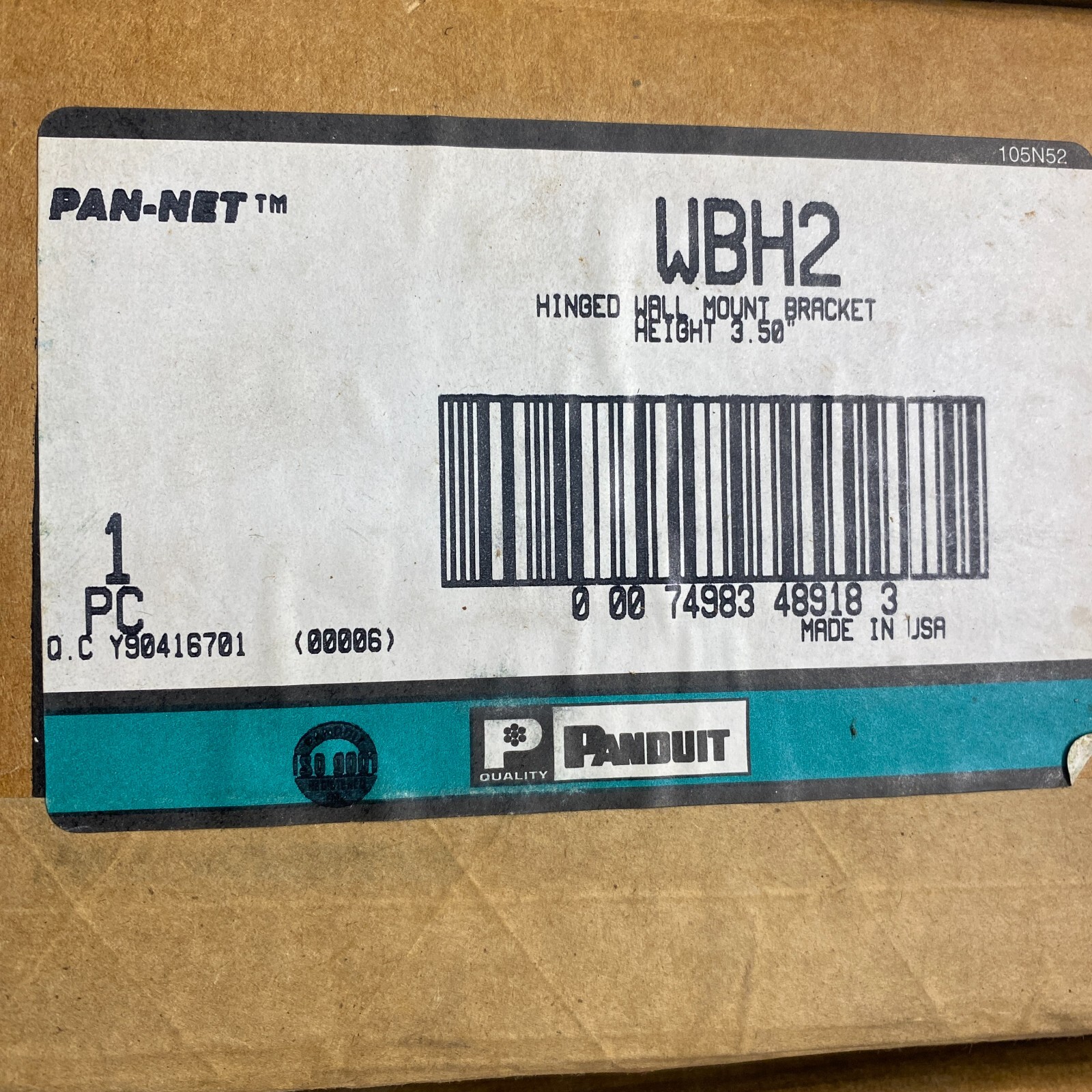 Panduit Pan-Net WBH2 Hinged Wall Mount Bracket - 19" Patch Panel - MADE IN USA ✅